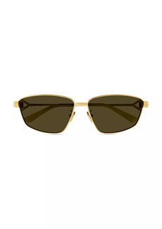 Bottega Veneta New Triangle 61MM Rectangular Sunglasses