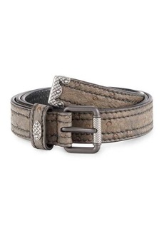 Bottega Veneta Ostrich Leather Rugged Belt