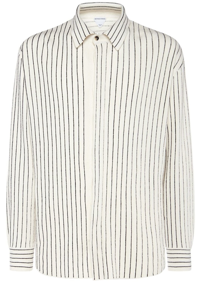 Bottega Veneta Pinstripe Knitted Linen Shirt