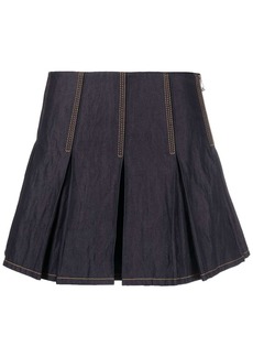 Bottega Veneta pleated denim mini skirt