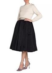 Bottega Veneta Pleated Flared Midi-Skirt