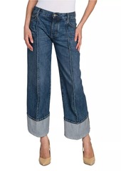 Bottega Veneta Pleated Rolled-Cuff Jeans