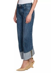 Bottega Veneta Pleated Rolled-Cuff Jeans