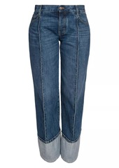 Bottega Veneta Pleated Rolled-Cuff Jeans