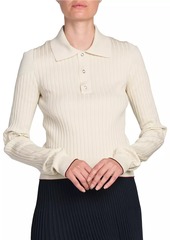 Bottega Veneta Ribbed-Knit Polo Sweater