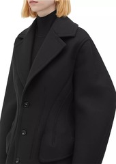 Bottega Veneta Sculpt Felted Wool-Blend Coat