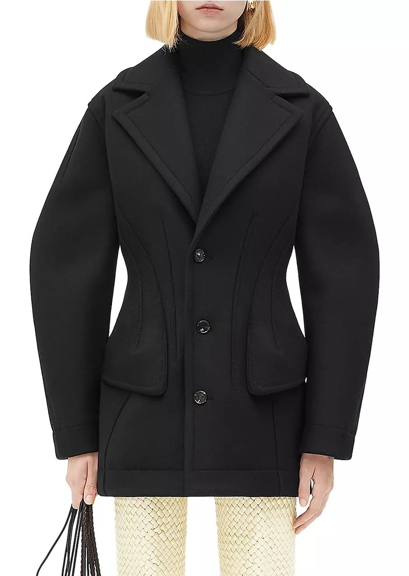 Bottega Veneta Sculpt Felted Wool-Blend Coat