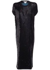 Bottega Veneta Sequined Knit Viscose Midi Dress