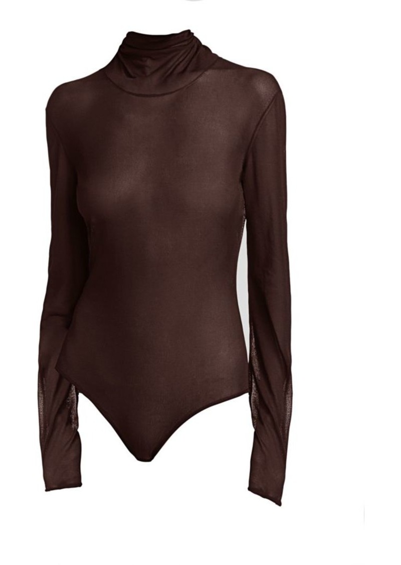 sheer turtleneck bodysuit