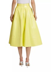 Bottega Veneta Shiny Leather Midi-Skirt