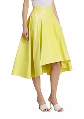 Bottega Veneta Shiny Leather Midi-Skirt