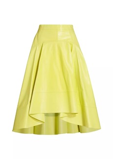 Bottega Veneta Shiny Leather Midi-Skirt