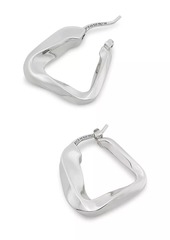 Bottega Veneta Sterling Silver Triangle Hoop Earrings