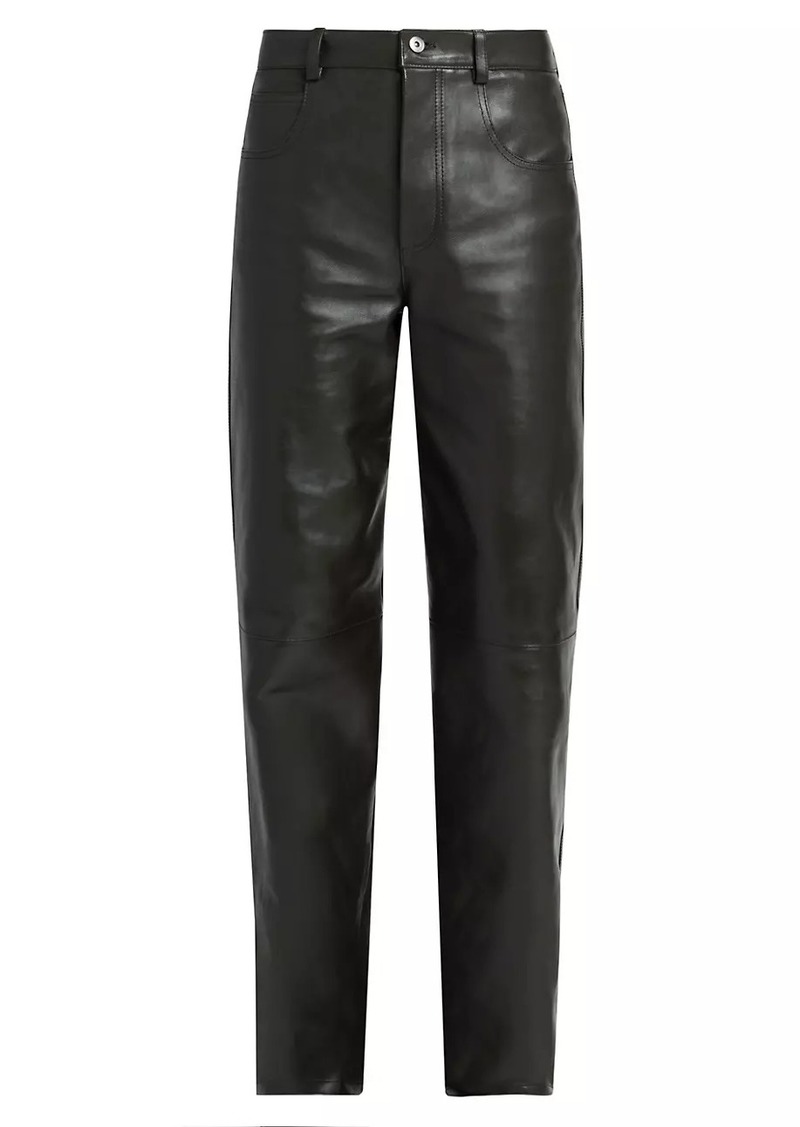 Bottega Veneta Straight-Leg Leather Pants