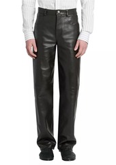 Bottega Veneta Straight-Leg Leather Pants