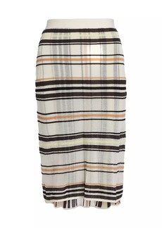 Bottega Veneta Stripe Cotton-Blend Midi-Skirt