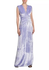 Bottega Veneta Textured Velvet V-Neck Gown