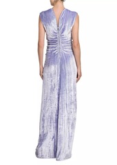 Bottega Veneta Textured Velvet V-Neck Gown