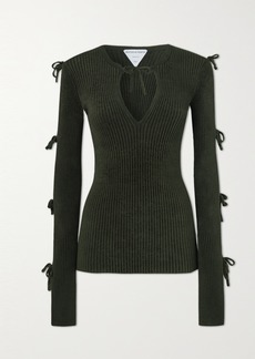 Bottega Veneta Tie-detailed Ribbed-knit Sweater