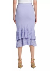 Bottega Veneta Tiered Cotton-Blend Midi-Skirt