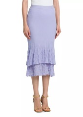 Bottega Veneta Tiered Cotton-Blend Midi-Skirt