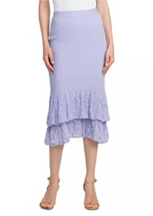 Bottega Veneta Tiered Cotton-Blend Midi-Skirt