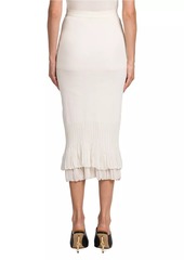 Bottega Veneta Tiered Knit Midi-Skirt