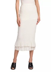 Bottega Veneta Tiered Knit Midi-Skirt