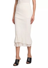 Bottega Veneta Tiered Knit Midi-Skirt