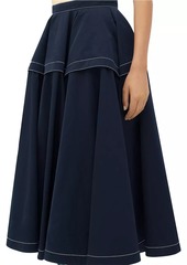 Bottega Veneta Tiered Pleated Midi-Skirt