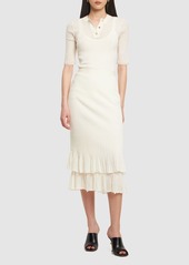 Bottega Veneta Underpinning Light Rib Cotton Midi Skirt