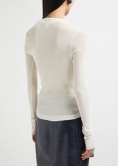 Bottega Veneta Underpinning Light Ribbed Cotton Sweater