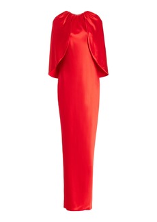 Brandon Maxwell - Exclusive Silk Cape Gown - Red - US 4 - Moda Operandi