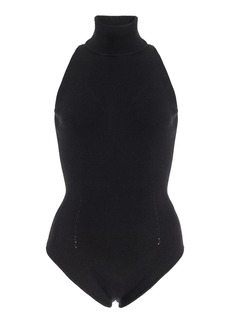 Brandon Maxwell - Silk-Cashmere Knit Bodysuit - Black - M - Moda Operandi