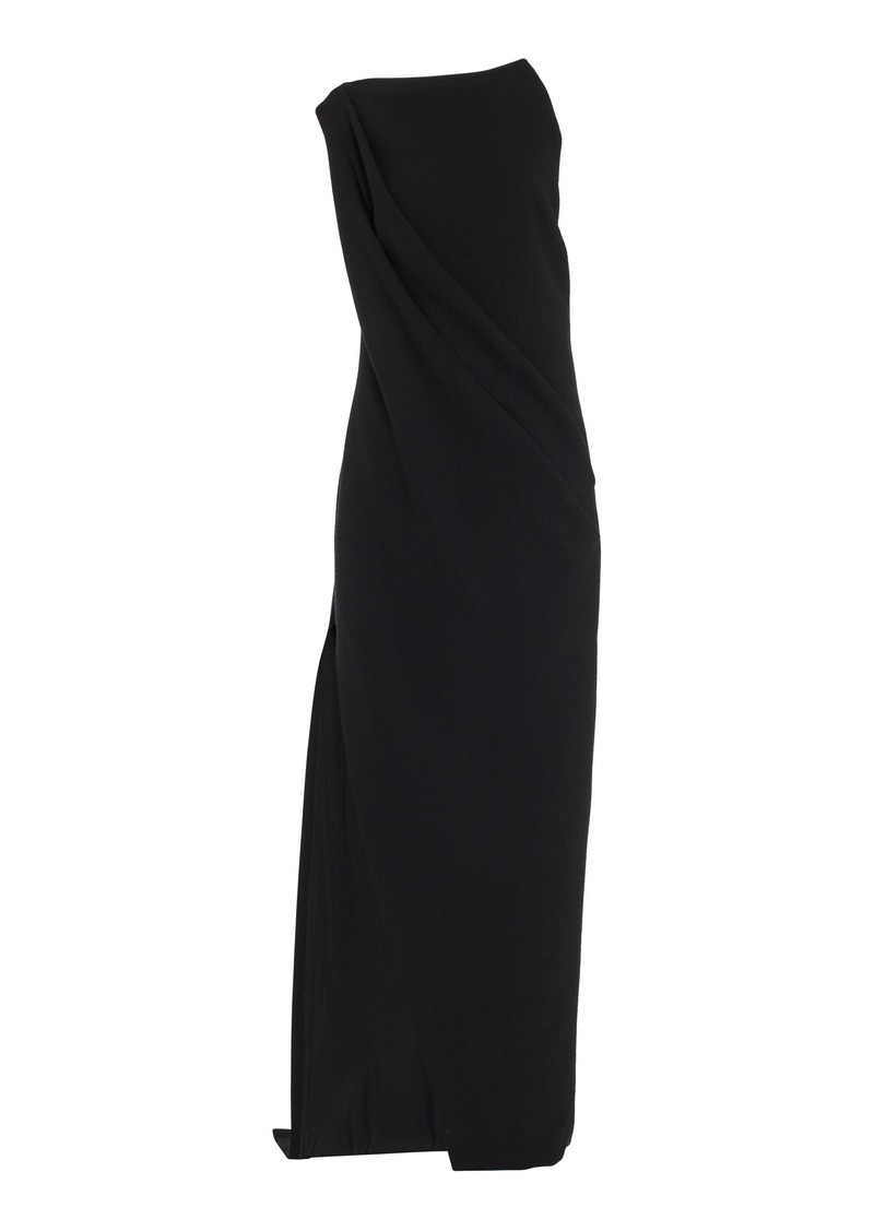 Brandon Maxwell - The Alina Double-Wool Crepe Maxi Dress - Black - US 0 - Moda Operandi