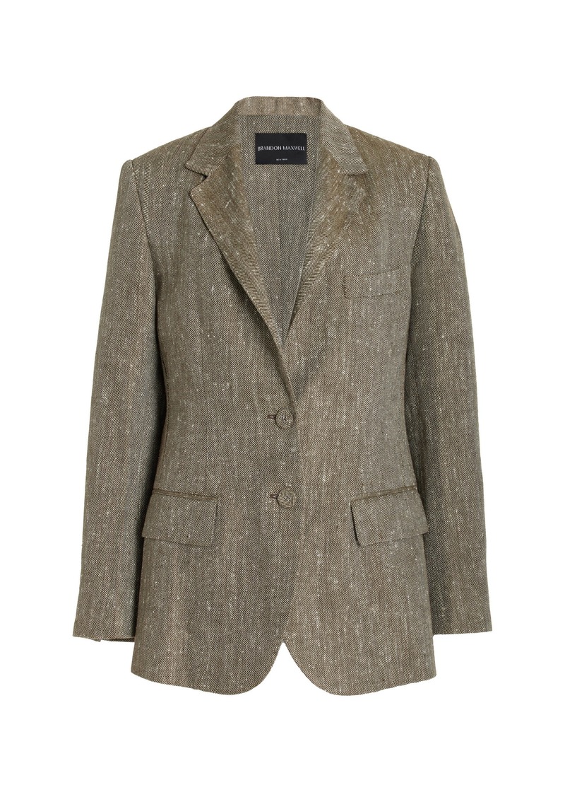 Brandon Maxwell - The Campbell Linen-Silk Fitted Jacket - Grey - US 2 - Moda Operandi