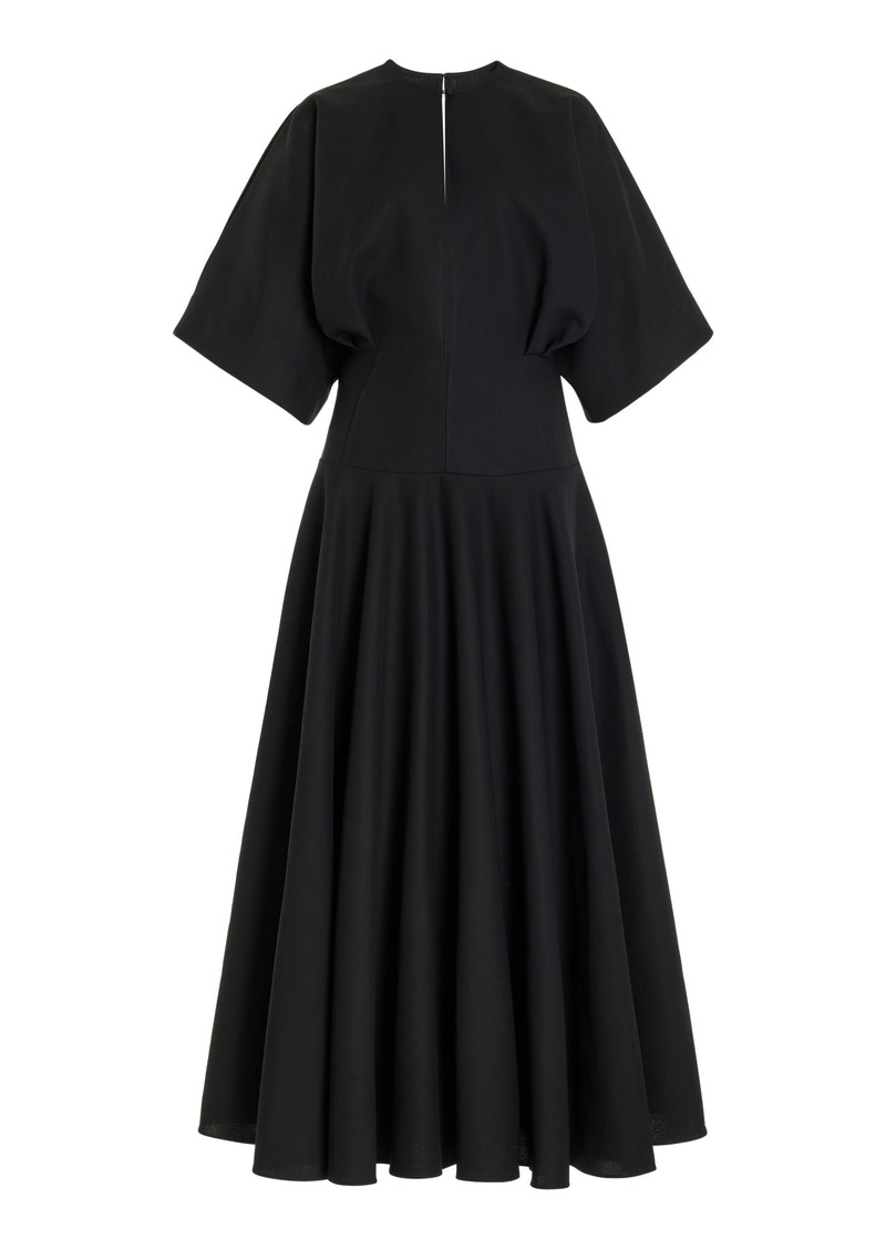 Brandon Maxwell - The Darcy Kimono-Sleeve Cotton Poplin Maxi Dress - Black - US 10 - Moda Operandi