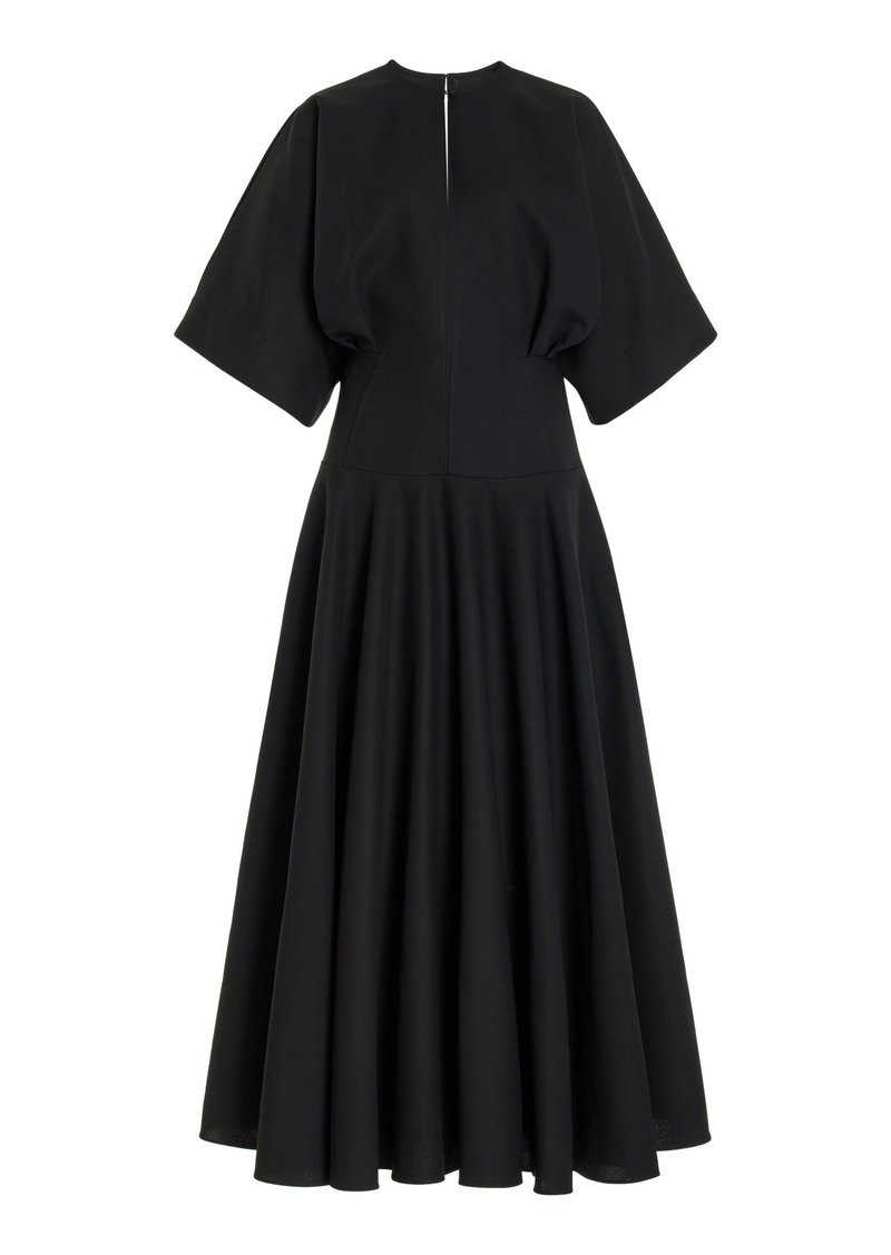 Brandon Maxwell - The Darcy Kimono-Sleeve Cotton Poplin Maxi Dress - Black - US 0 - Moda Operandi