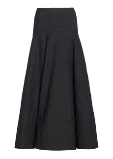 Brandon Maxwell - The Ember Linen-Blend Midi Skirt - Black - US 2 - Moda Operandi