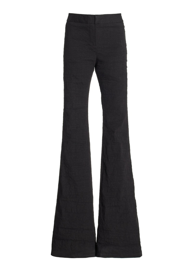Brandon Maxwell - The Fae Flared Stretch Linen-Blend Pants - Black - US 8 - Moda Operandi