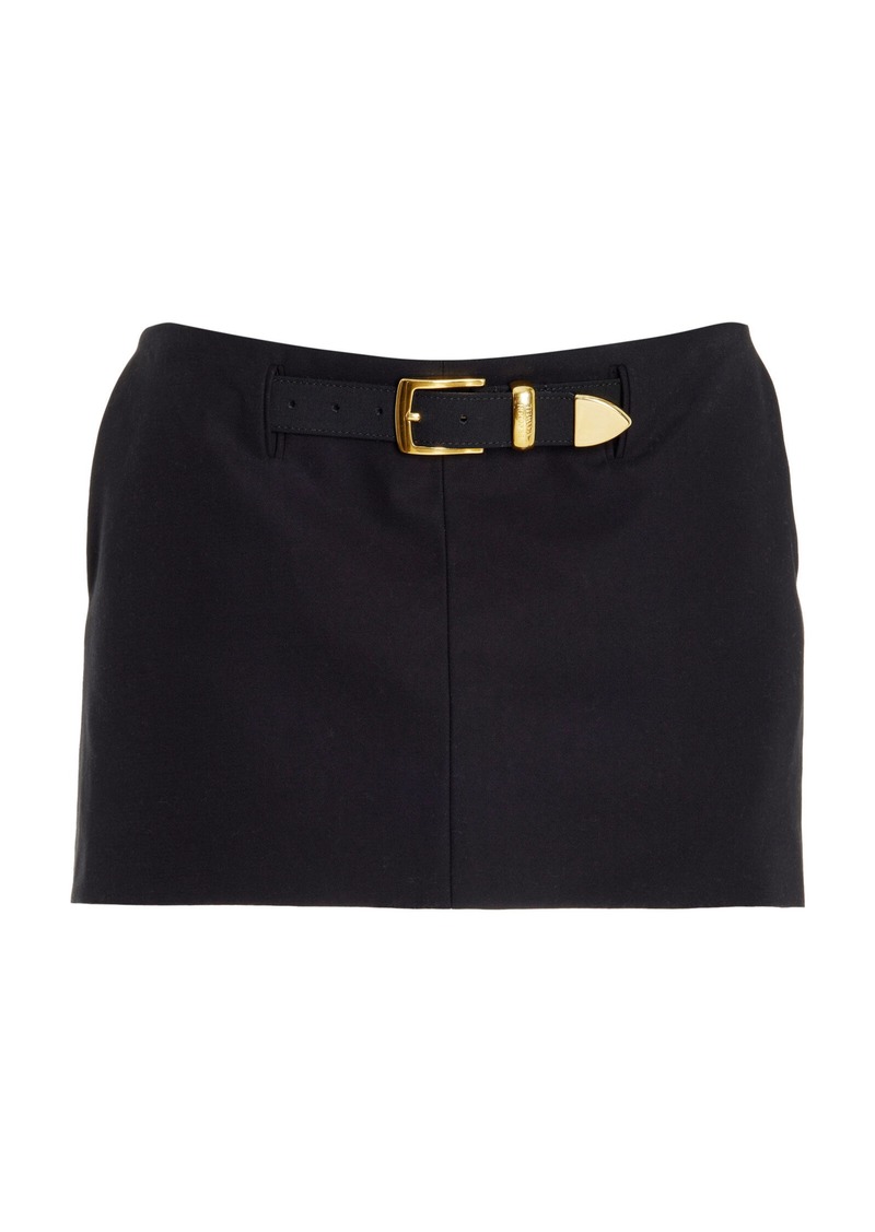 Brandon Maxwell - The Gabriella Mini Skirt With Belt - Navy - US 2 - Moda Operandi