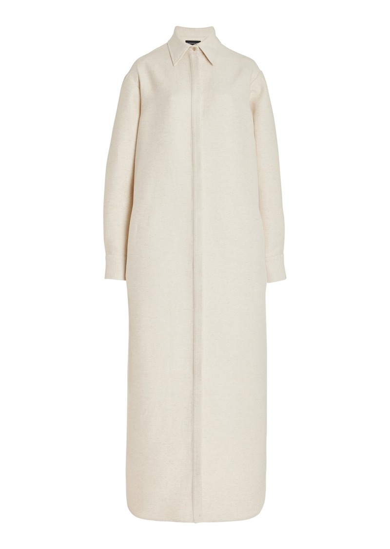 Brandon Maxwell - The Isa Crepe Midi Shirt Dress - Neutral - US 6 - Moda Operandi