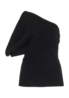 Brandon Maxwell - The Kaia One-Shoulder Wool-Blend Top - Black - US 2 - Moda Operandi