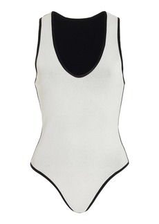 Brandon Maxwell - The Mimi Scooped Knit Bodysuit - Black/white - XL - Moda Operandi
