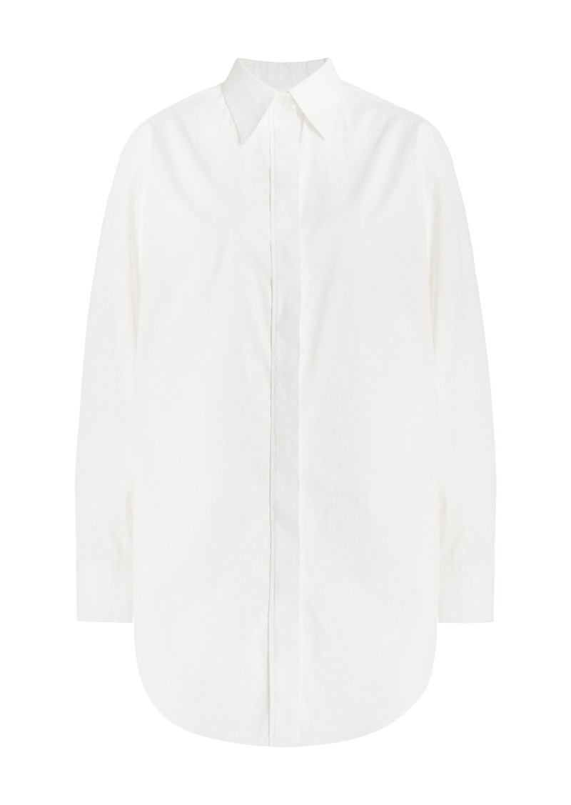 Brandon Maxwell - The Mira Split Back Cotton Shirt - White - US 4 - Moda Operandi