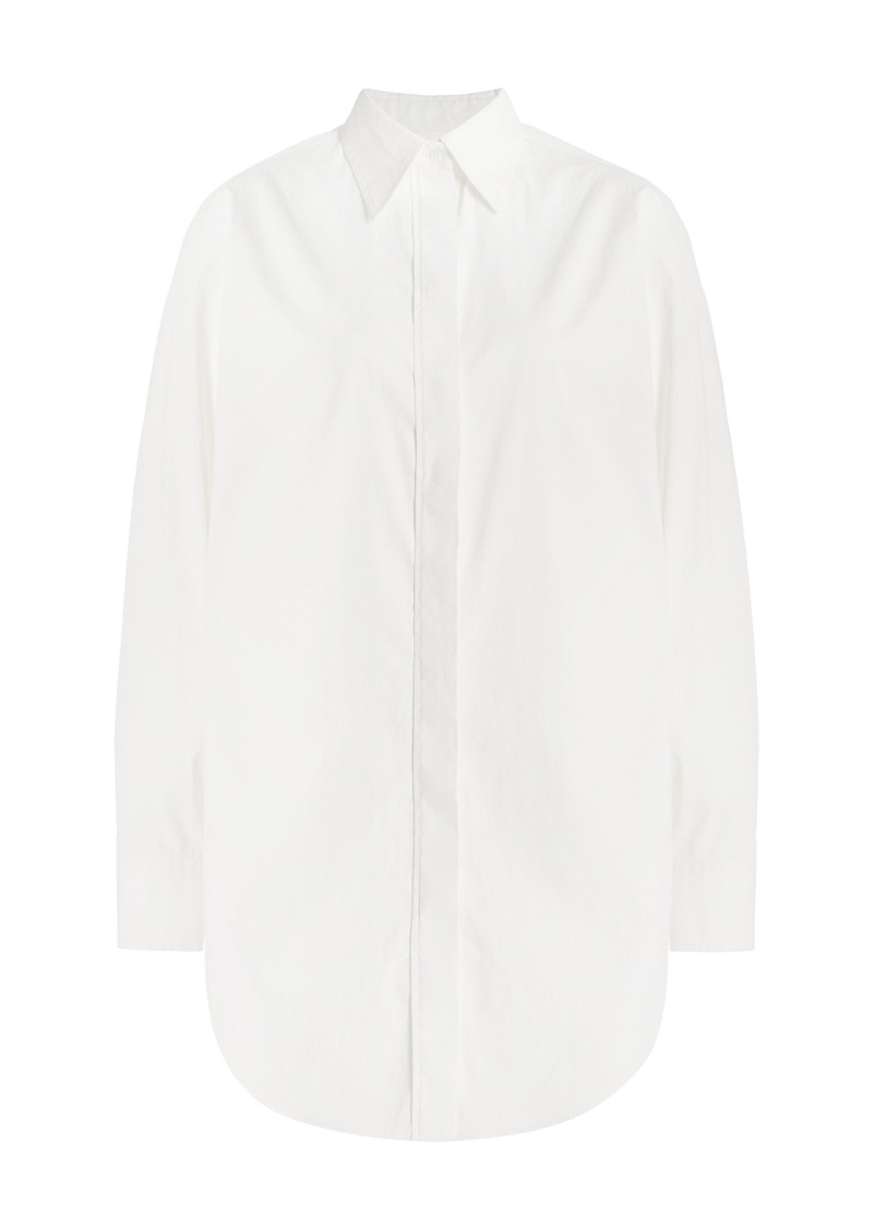 Brandon Maxwell - The Mira Split Back Cotton Shirt - White - US 10 - Moda Operandi