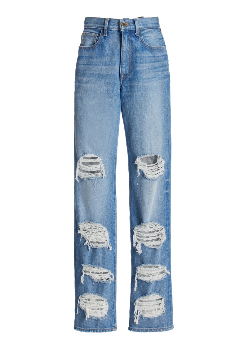 Brandon Maxwell - The Rayssa Distressed Straight-Leg Jeans - Medium Wash - 27 - Moda Operandi