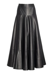 Brandon Maxwell - The Skyla Leather Maxi Skirt - Black - US 6 - Moda Operandi