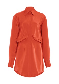 Brandon Maxwell - The Vera Silk Mini Shirt Dress - Red - US 2 - Moda Operandi