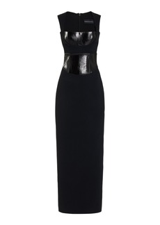 Brandon Maxwell - The Wylder Dress Leather Corset Maxi Dress - Black - US 8 - Moda Operandi